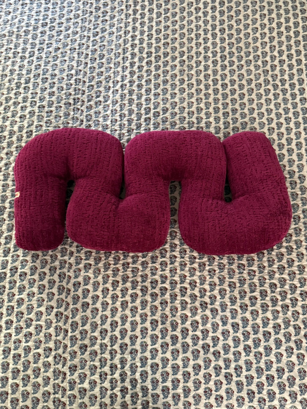 Rose Greenberg Squiggle Pillow in Rasberry Chenille